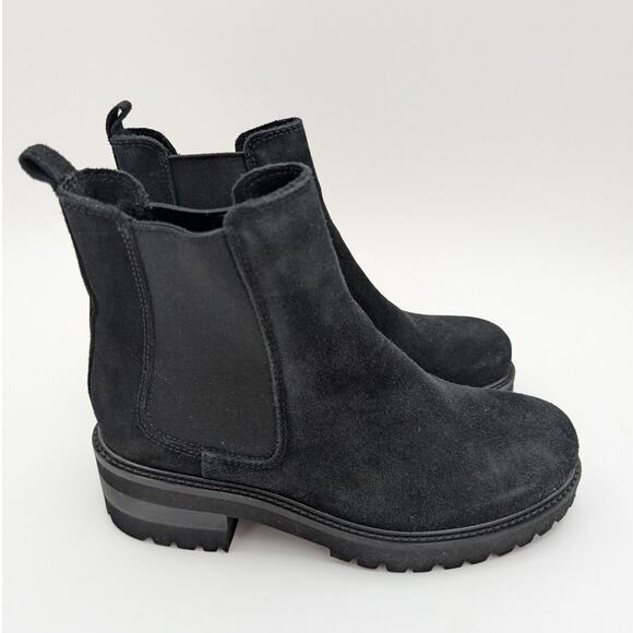 La Canadienne Connor Waterproof Suede Chelsea Boots Black Womens Size US6M EU37 - Picture 3 of 12